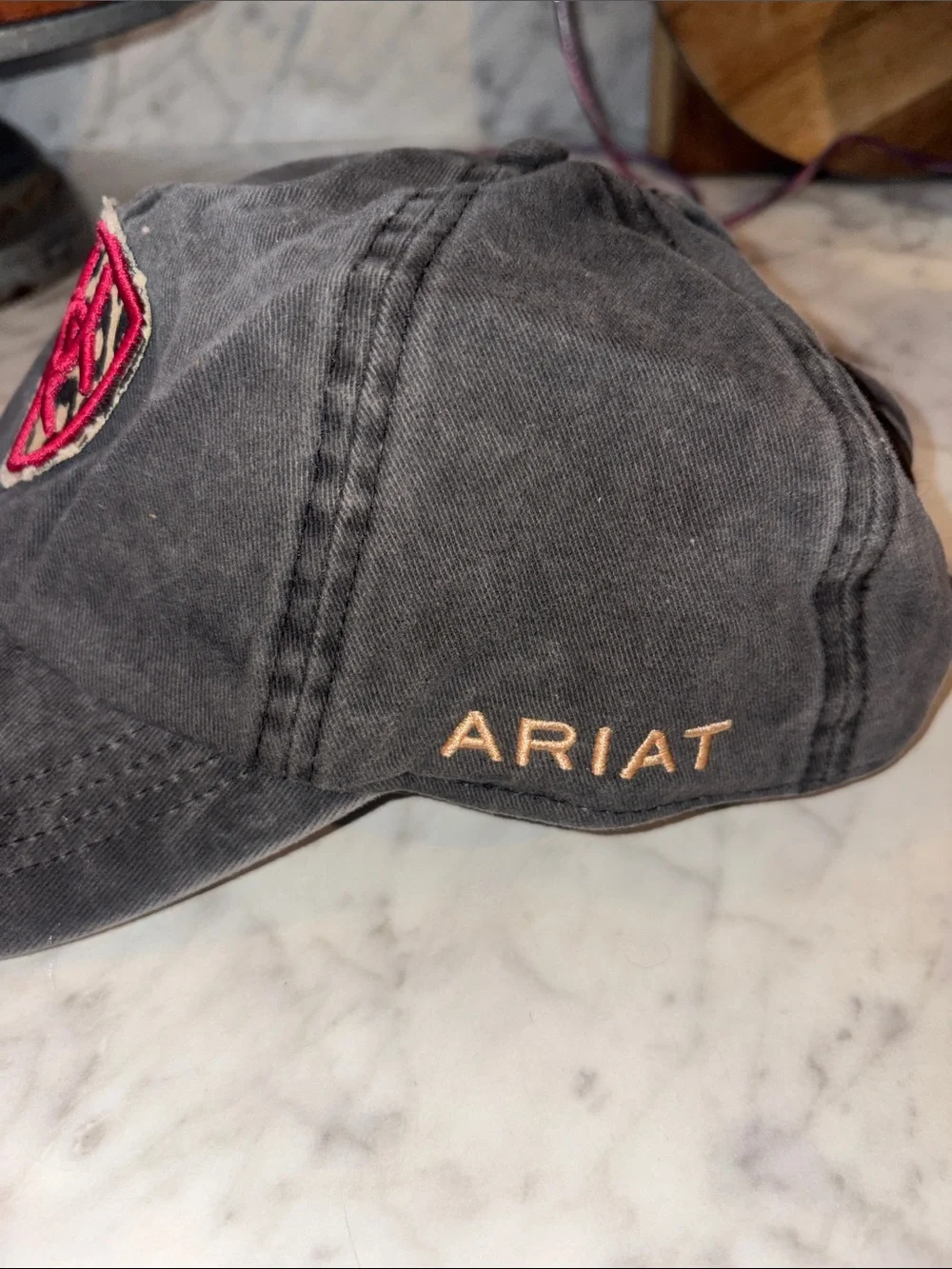Ariat Ladies Ponyflo Cap Denim Embroidered Shield Black